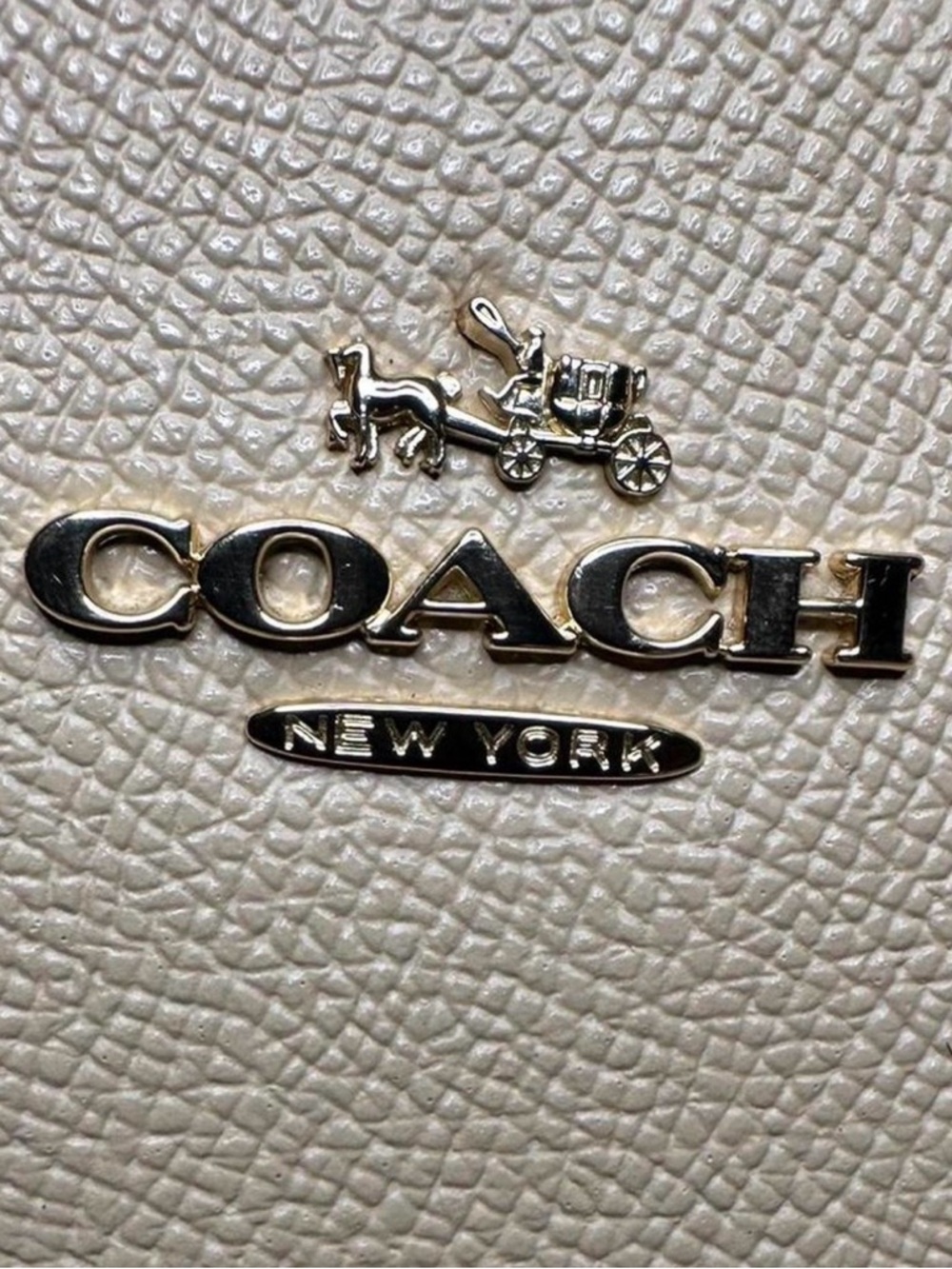 COACH Small Margot Carryall in Crossgrain Leather - Beechwood Beige - Picture 6 of 6
